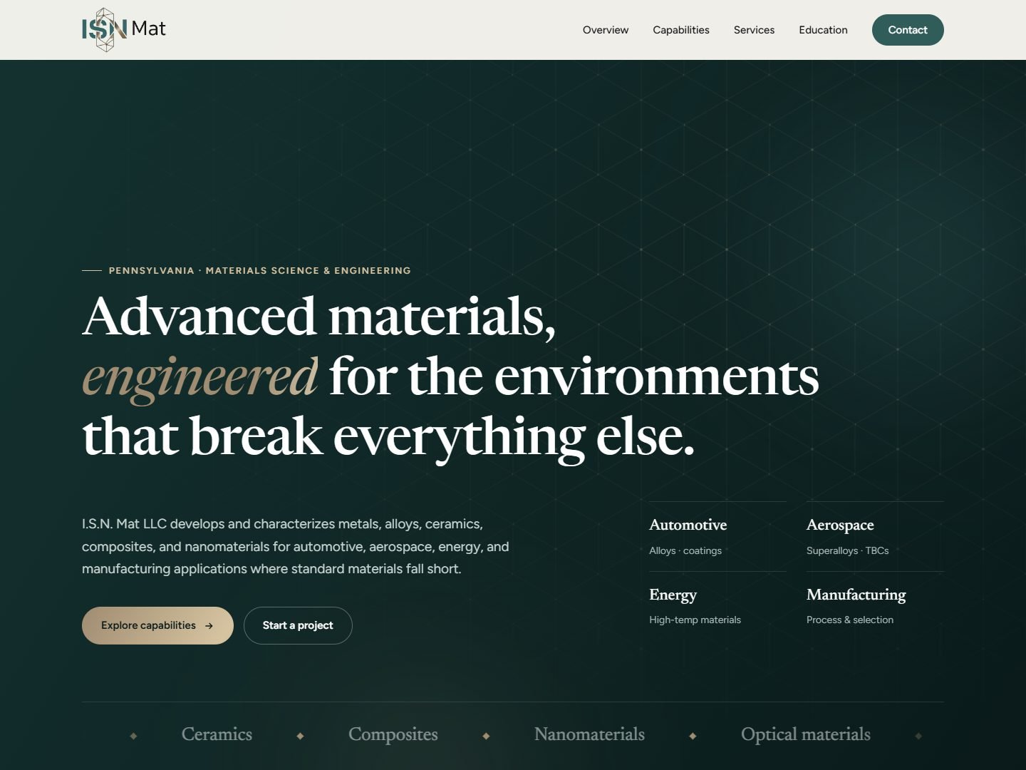 I.S.N. Mat website homepage